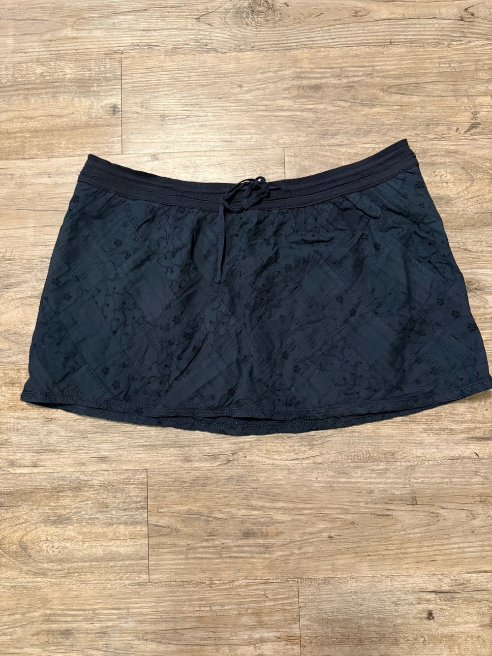 American Eagle Outfitters Navy Eyelet Mini Skirt with Drawstring Y2K